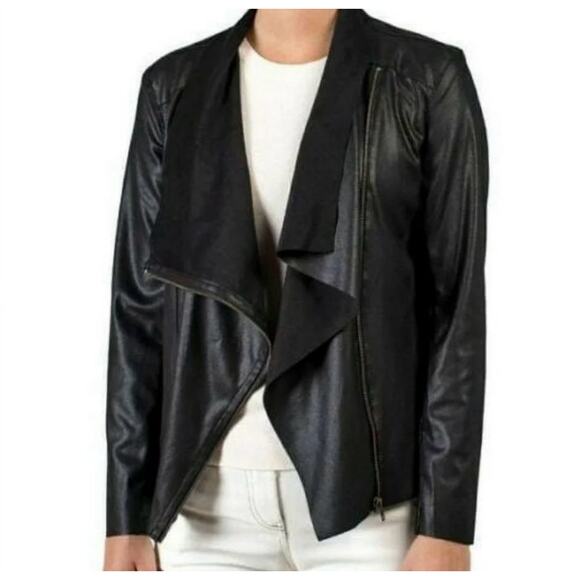Anthropologie MOTE Lightweight Faux Leather Moto Jacket Blazer Sz XXL 2X - Picture 1 of 6